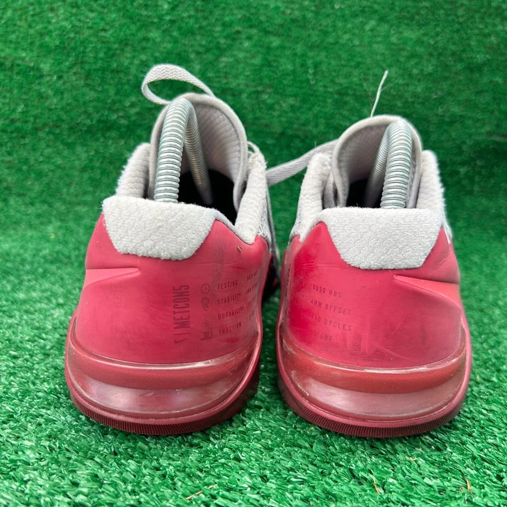 Nike Metcon 5 Womens‎ Training Shoes Grey Raspberry Red AO2982-061 Size 9.5